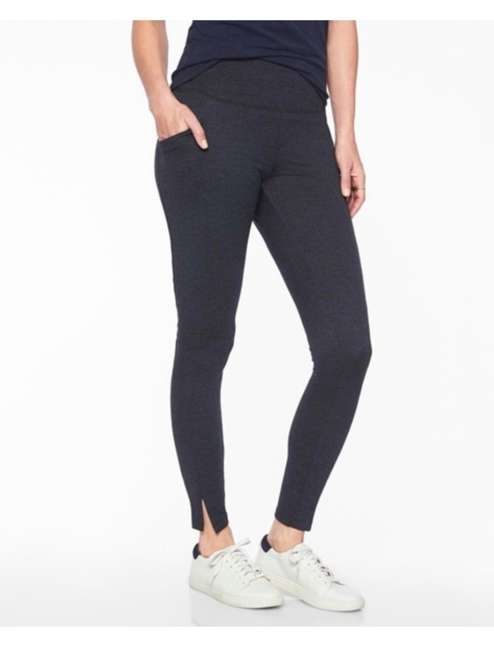 Athleta Mercer Herrongbone Tight Leggings Navy Blue